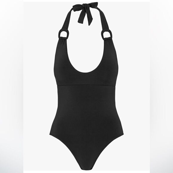 Robin Piccone Women's Kate Scoop Neck One Piece Swimsuit black slimming size 14 - Picture 3 of 7
